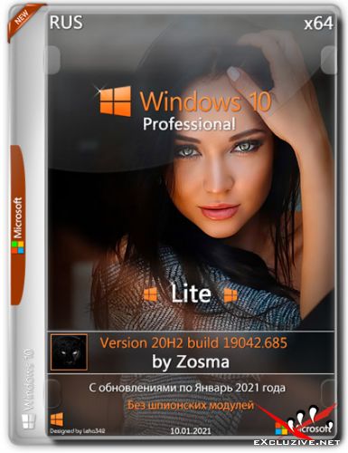 Windows 10 Pro x64 Lite 20H2.19042.685 by Zosma (RUS/2021)