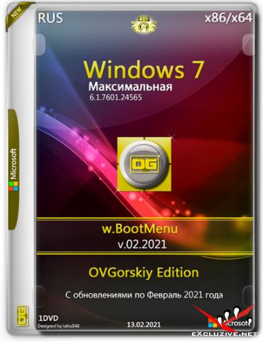 Windows 7  x86/x64 w.BootMenu by OVGorskiy 02.2021 (RUS)