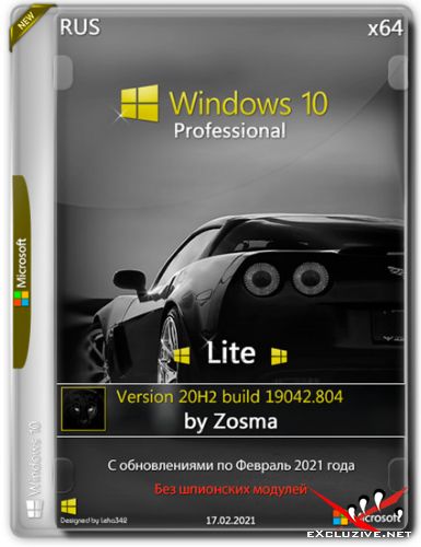 Windows 10 Pro x64 Lite 20H2.19042.804 by Zosma (RUS/2021)