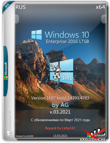 Windows 10 Enterprise LTSB x64 14393.4283 by AG v.03.2021 (RUS/Repack)
