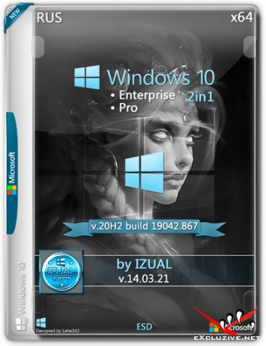 Windows 10 x64 2in1 20H2.19042.867 v.14.03.21 by IZUAL (RUS/2021)