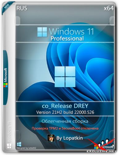 Windows 11 Pro x64 21H2.22000.526 co_Release DREY (RUS/2022)