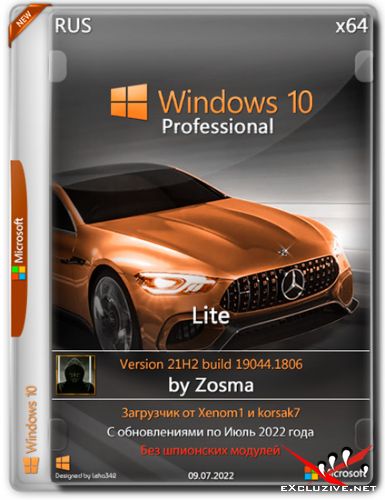 Windows 10 Pro x64 Lite 21H2.19044.1806 by Zosma (RUS/2022)